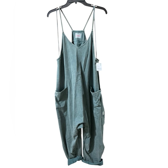 Free People FP MOVEMENT Hot Shot Onesie L Midnight Jade NWT - Picture 2 of 13